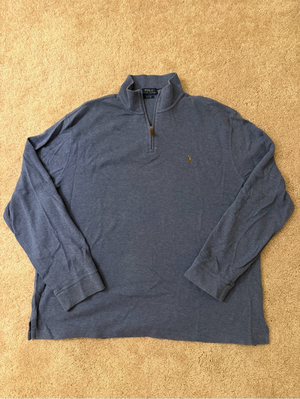 Polo by Ralph Lauren Men’s Blue Quarter-Zip Pullover Shirt